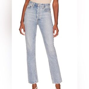 Agolde Women’s Riley High Rise Straight Crop Jeans